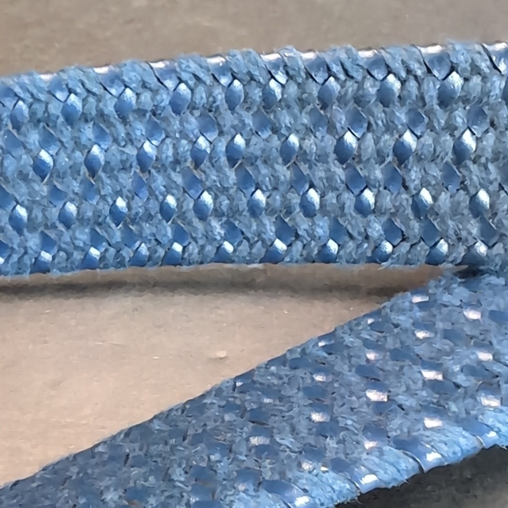 Ted Baker Men's Stretch Blue Woven/Leather Belt,S/M. - Picture 8 of 9